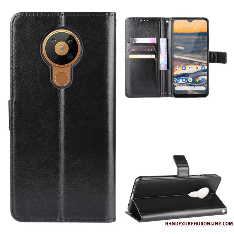 Nokia 5.3 Incassable Protection Noir Coque De Téléphone Étui En Cuir Modèle Fleurie Carte