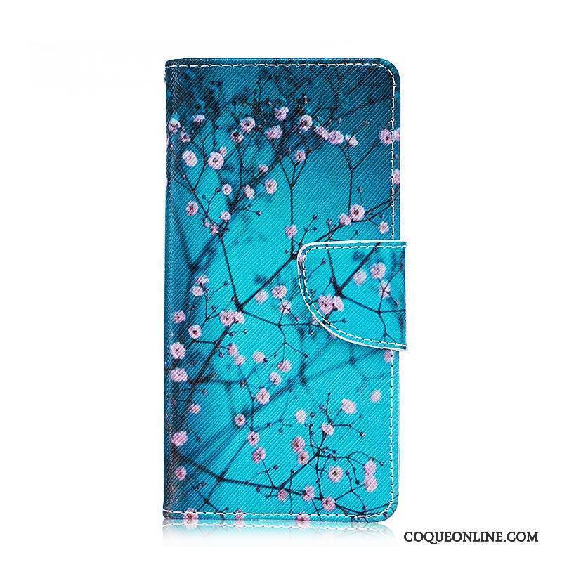 Nokia 5 Coque De Téléphone Peinture Étui En Cuir Protection Housse Bleu