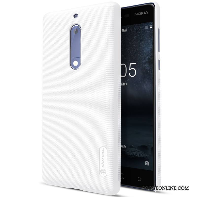 Nokia 5 Coque Protection Étui Noir Difficile Incassable Délavé En Daim