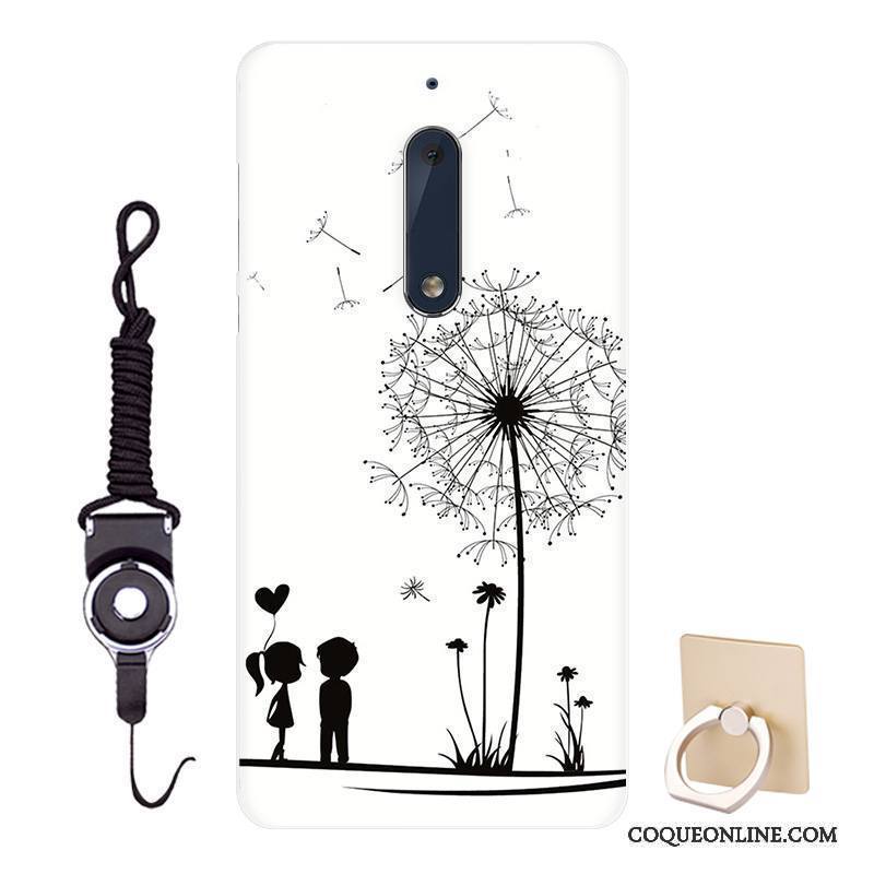 Nokia 5 Dessin Animé Ornements Suspendus Marron Coque De Téléphone Fluide Doux Protection Rose