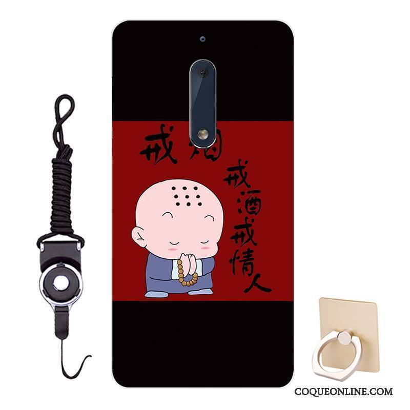 Nokia 5 Dessin Animé Ornements Suspendus Marron Coque De Téléphone Fluide Doux Protection Rose