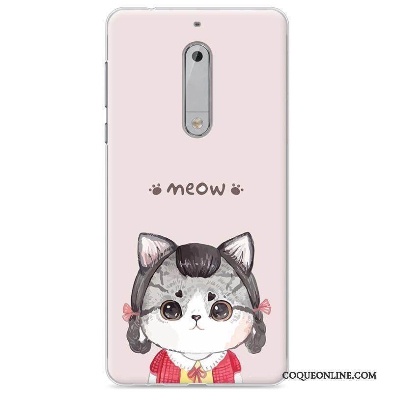 Nokia 5 Étui Bleu Dessin Animé Coque De Téléphone Tendance Peinture Fluide Doux