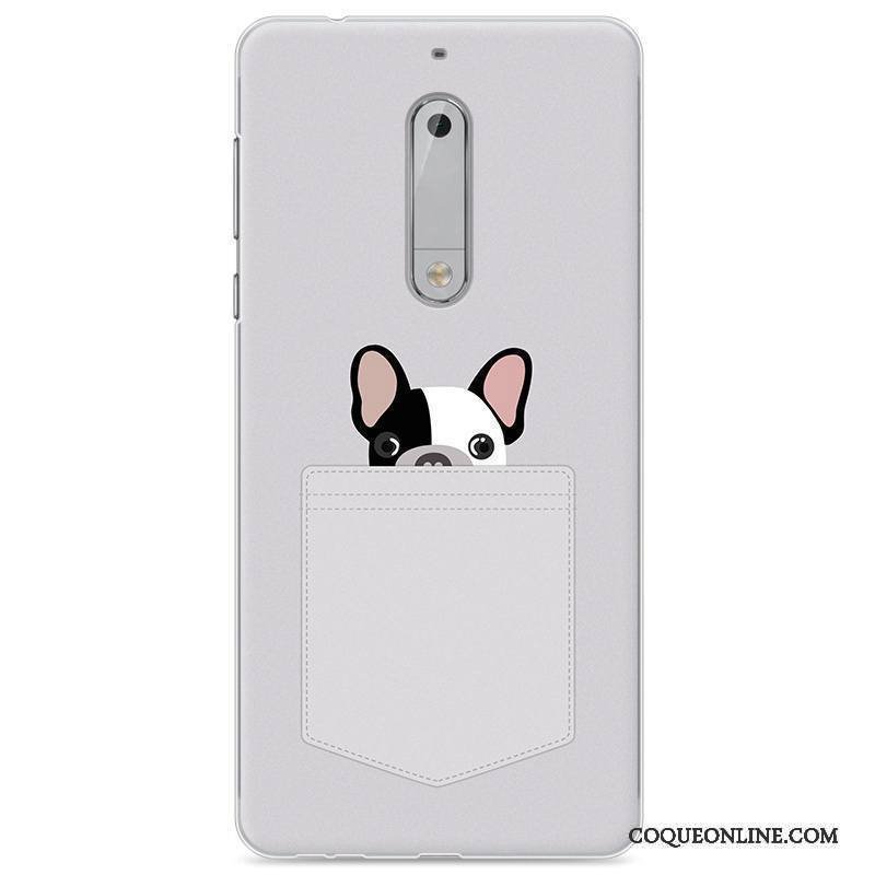 Nokia 5 Étui Bleu Dessin Animé Coque De Téléphone Tendance Peinture Fluide Doux