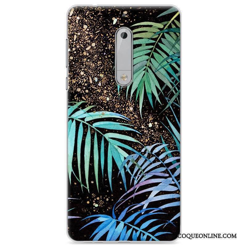 Nokia 5 Étui Bleu Dessin Animé Coque De Téléphone Tendance Peinture Fluide Doux