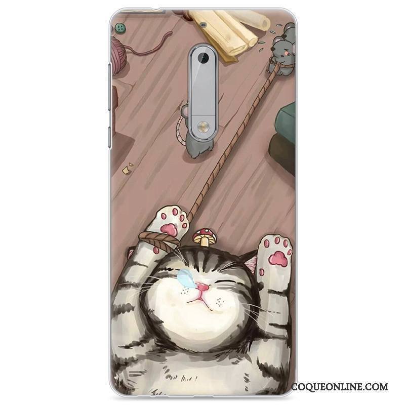 Nokia 5 Étui Bleu Dessin Animé Coque De Téléphone Tendance Peinture Fluide Doux