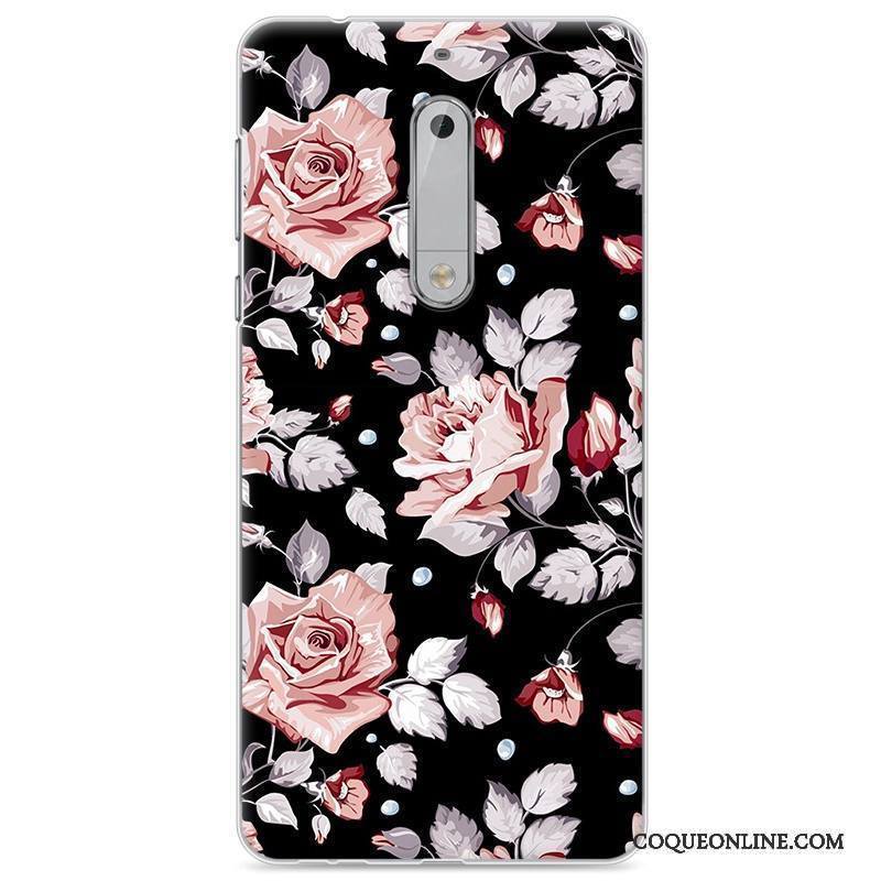 Nokia 5 Étui Bleu Dessin Animé Coque De Téléphone Tendance Peinture Fluide Doux