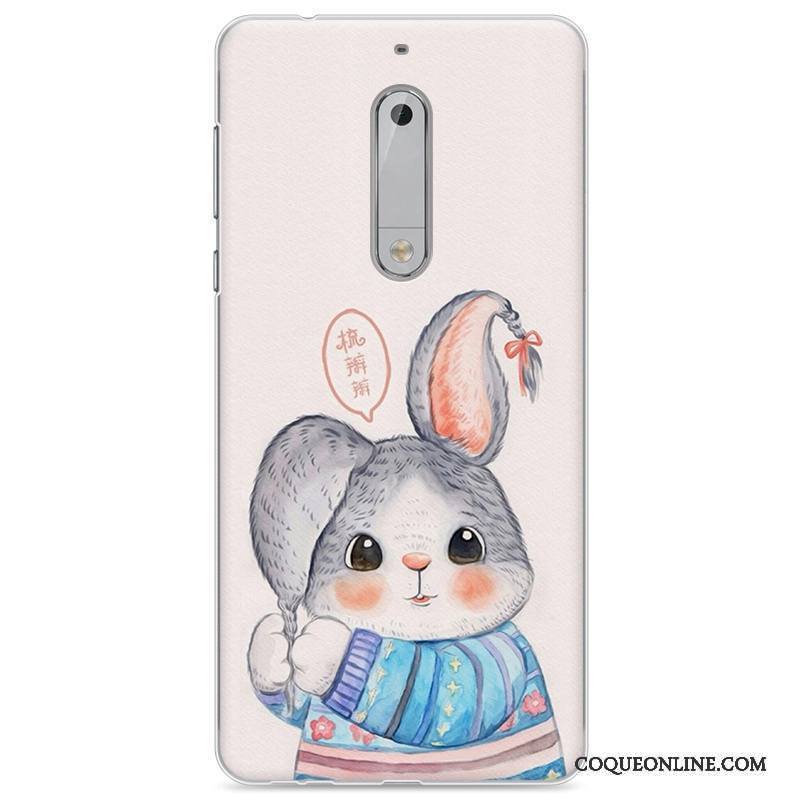 Nokia 5 Étui Bleu Dessin Animé Coque De Téléphone Tendance Peinture Fluide Doux