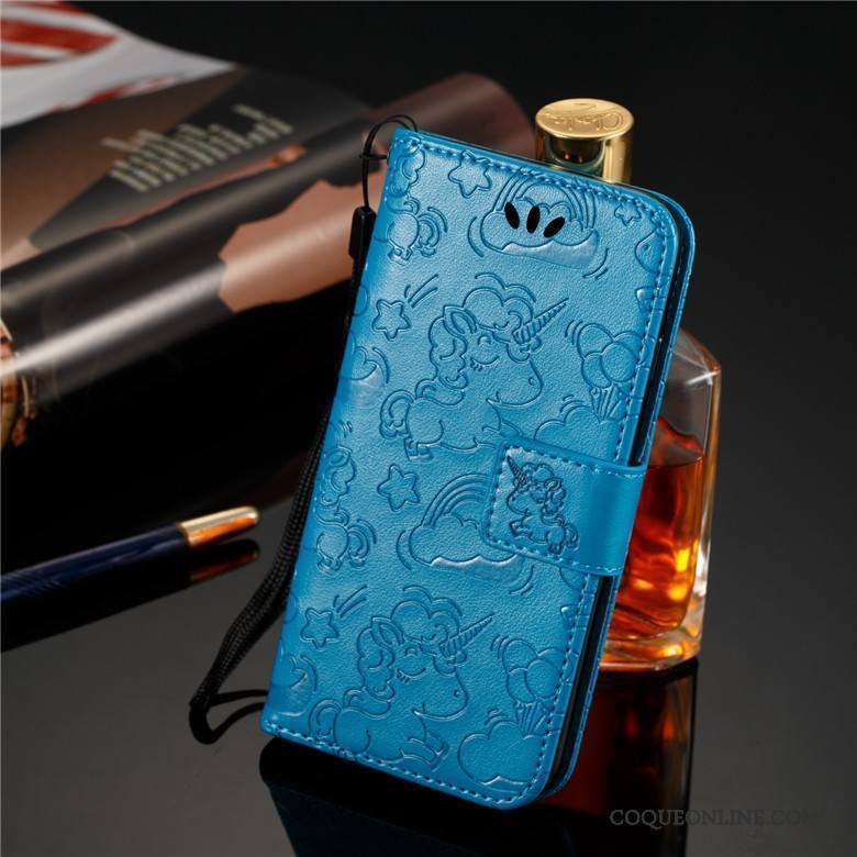 Nokia 5 Étui En Cuir Coque Bleu Housse Incassable Silicone Tout Compris