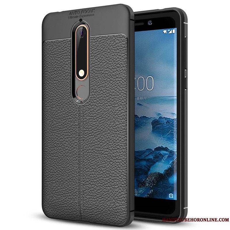 Nokia 6.1 Coque Modèle Fleurie Téléphone Portable Fluide Doux En Silicone Protection Litchi