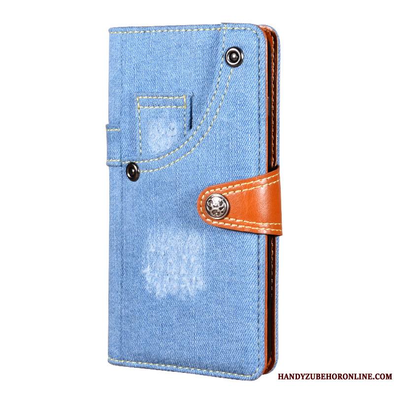 Nokia 6.2 Coque De Téléphone En Denim Portefeuille Étui En Cuir Nouveau Housse Bleu Marin