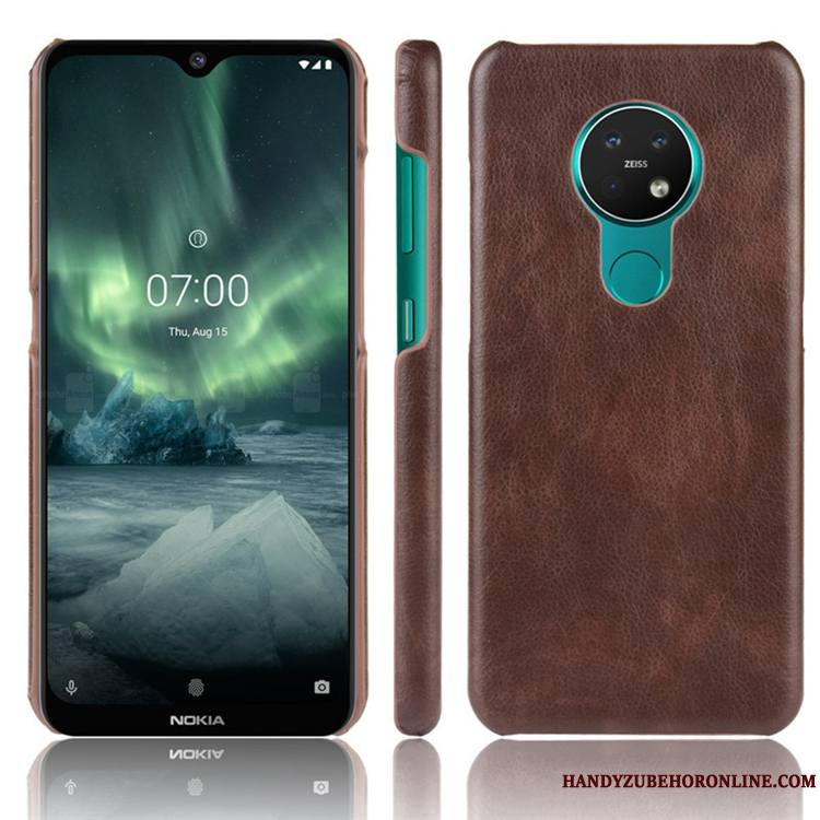 Nokia 6.2 Personnalité Incassable Bleu Sac Cuir Coque De Téléphone Couvercle Arrière