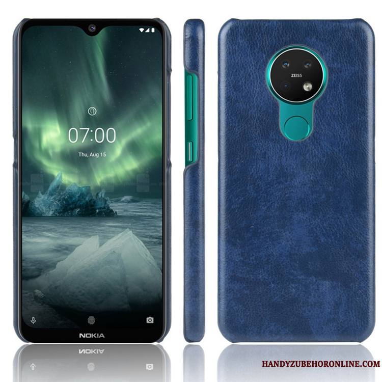 Nokia 6.2 Personnalité Incassable Bleu Sac Cuir Coque De Téléphone Couvercle Arrière