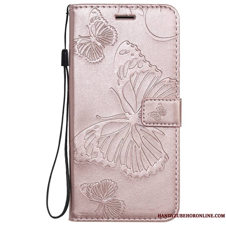 Nokia 6.2 Étui En Cuir Incassable Fleurs De Papillons Coque De Téléphone Protection Clamshell Bleu