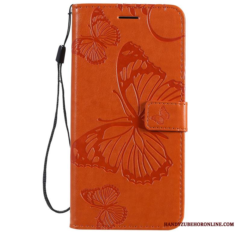 Nokia 6.2 Étui En Cuir Incassable Fleurs De Papillons Coque De Téléphone Protection Clamshell Bleu