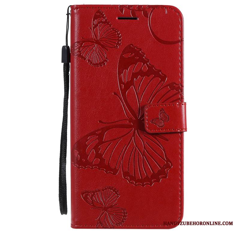 Nokia 6.2 Étui En Cuir Incassable Fleurs De Papillons Coque De Téléphone Protection Clamshell Bleu