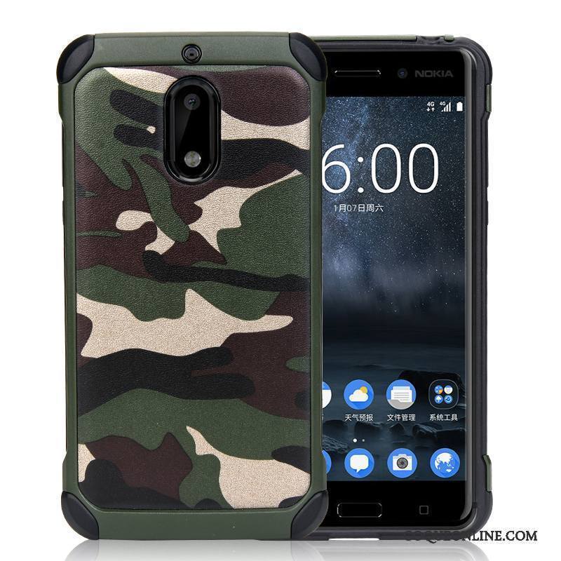 Nokia 6 Camouflage Étui Incassable Tendance Coque Anneau De Téléphone