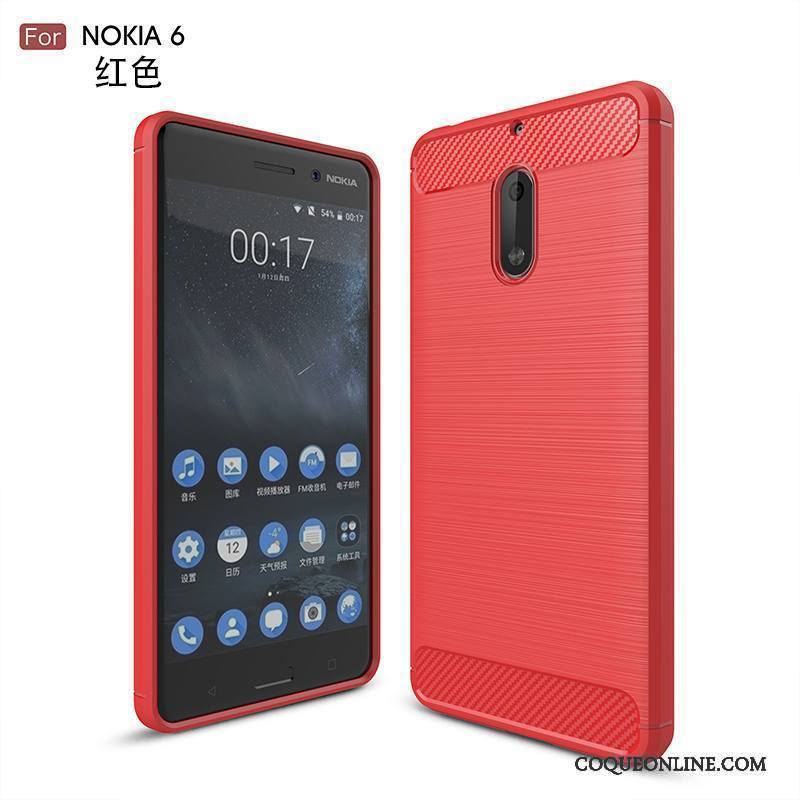 Nokia 6 Coque Protection Bleu Rouge Fluide Doux Incassable Tout Compris Étui