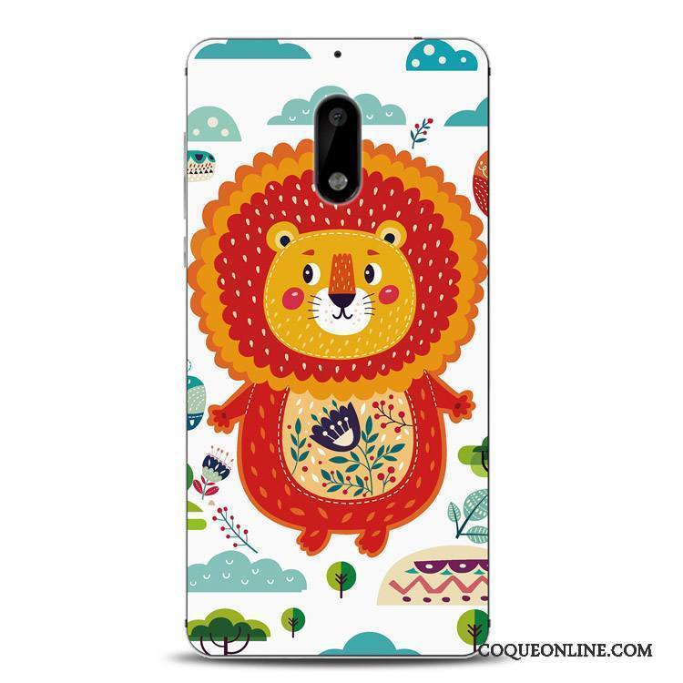 Nokia 6 Coque Protection Silicone Gaufrage Fleurs Lion Étui Tout Compris