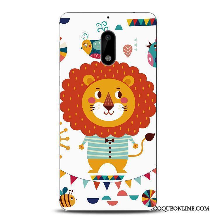 Nokia 6 Coque Protection Silicone Gaufrage Fleurs Lion Étui Tout Compris