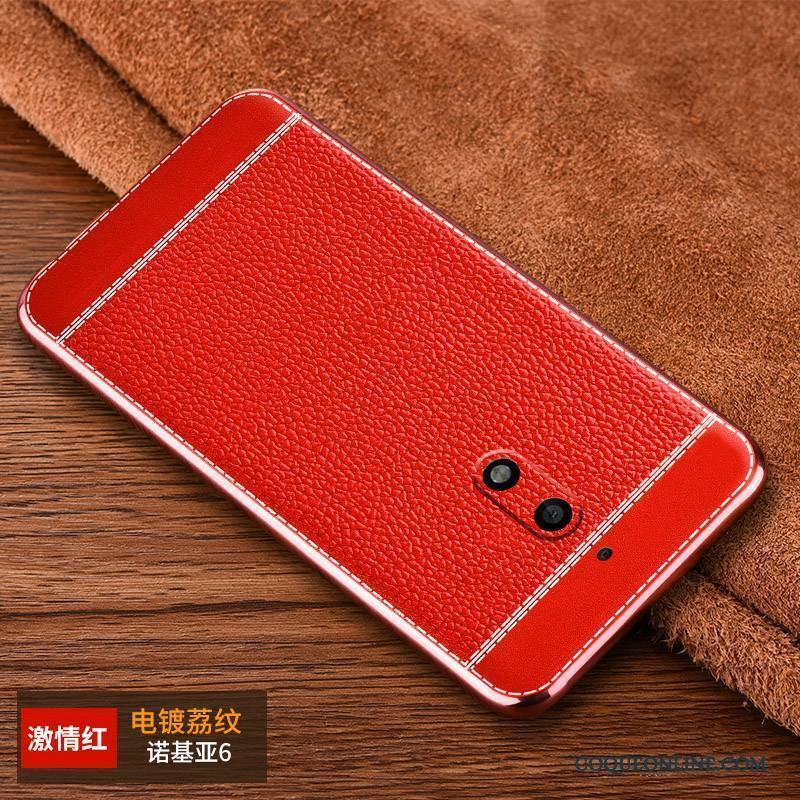 Nokia 6 Coque Rouge Personnalité Tendance Étui Silicone Modèle Fleurie Incassable