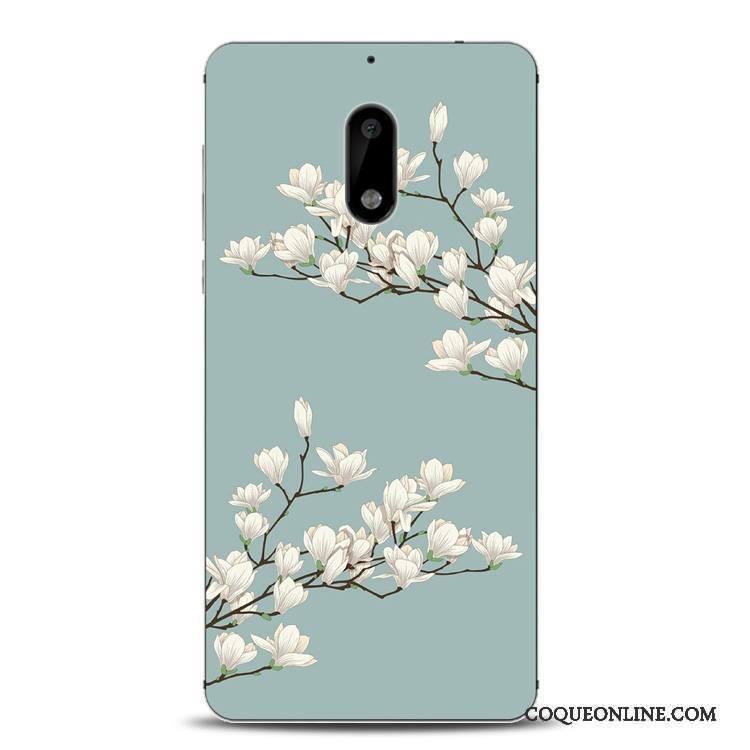 Nokia 6 Coque Support Gaufrage Étui Tout Compris Protection Encre Fluide Doux