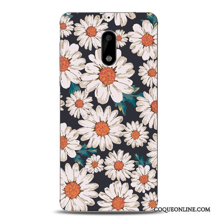 Nokia 6 Coque Support Gaufrage Étui Tout Compris Protection Encre Fluide Doux