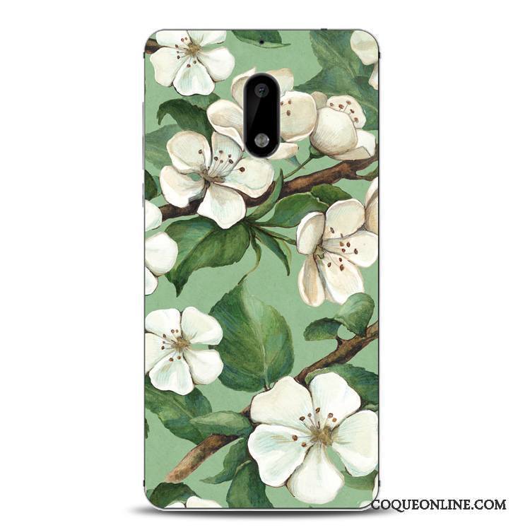 Nokia 6 Coque Support Gaufrage Étui Tout Compris Protection Encre Fluide Doux