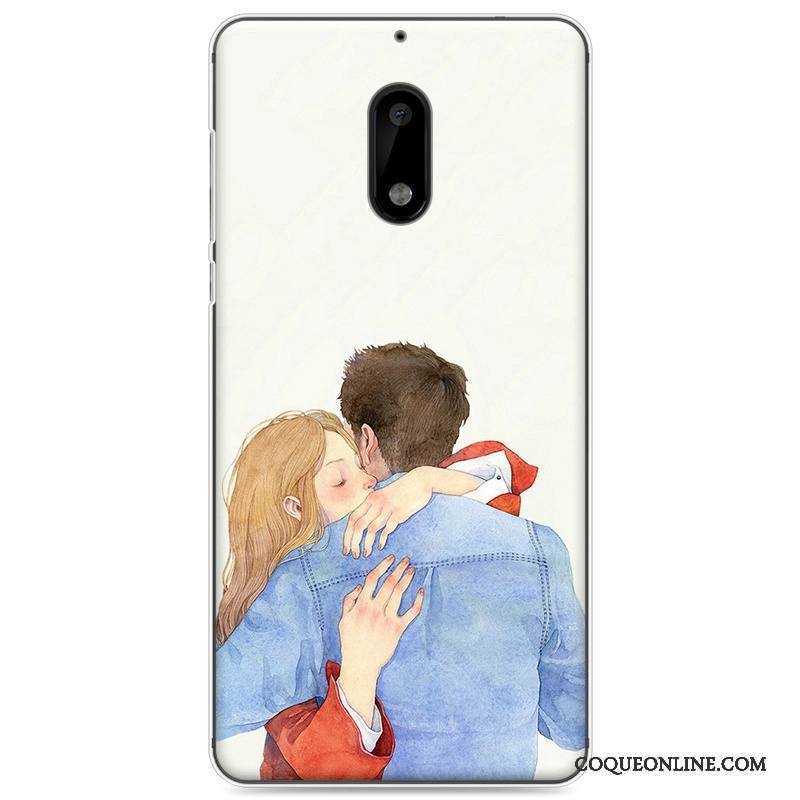 Nokia 6 Frais Art Coque De Téléphone Petit Fluide Doux Rose Étui