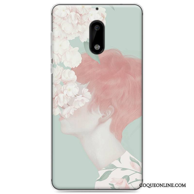 Nokia 6 Frais Art Coque De Téléphone Petit Fluide Doux Rose Étui