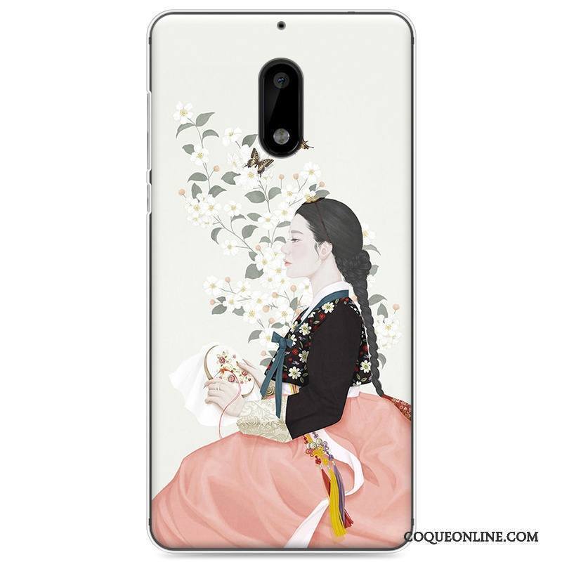 Nokia 6 Frais Art Coque De Téléphone Petit Fluide Doux Rose Étui