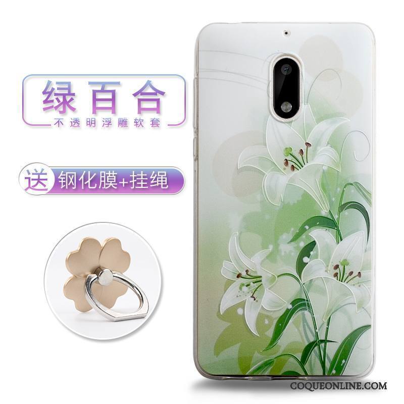 Nokia 6 Gaufrage Coque De Téléphone Étui Style Chinois Tendance Fleurs Dimensionnel