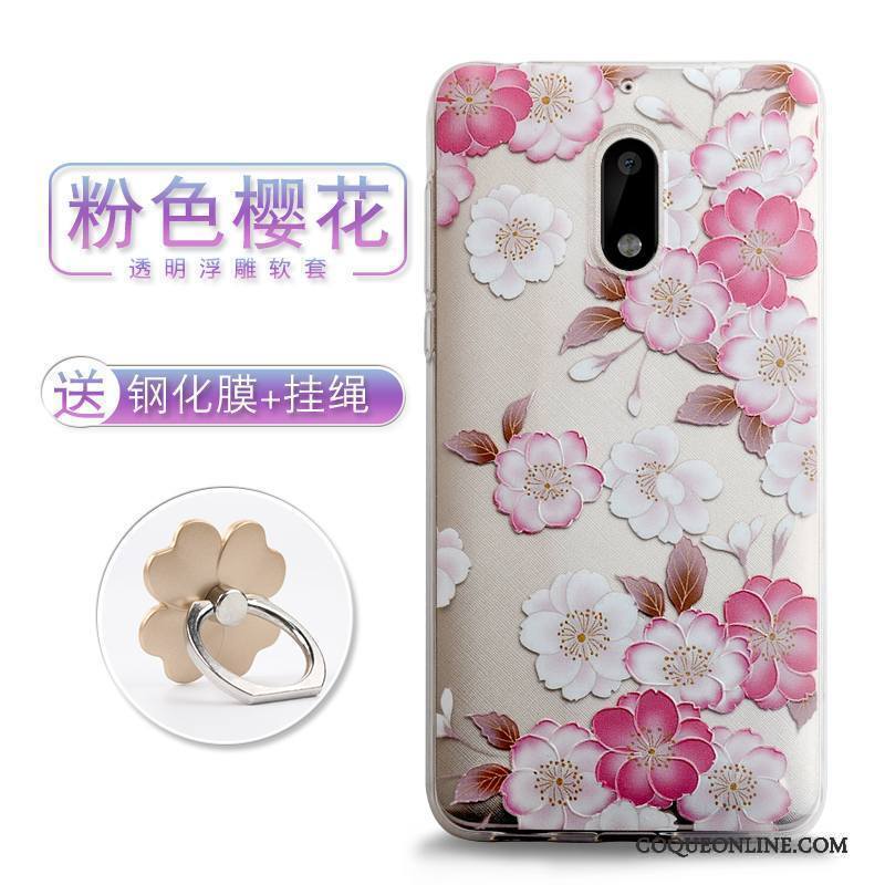 Nokia 6 Gaufrage Coque De Téléphone Étui Style Chinois Tendance Fleurs Dimensionnel