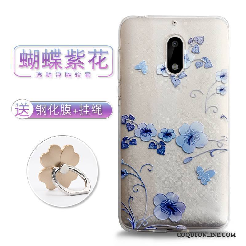 Nokia 6 Gaufrage Coque De Téléphone Étui Style Chinois Tendance Fleurs Dimensionnel