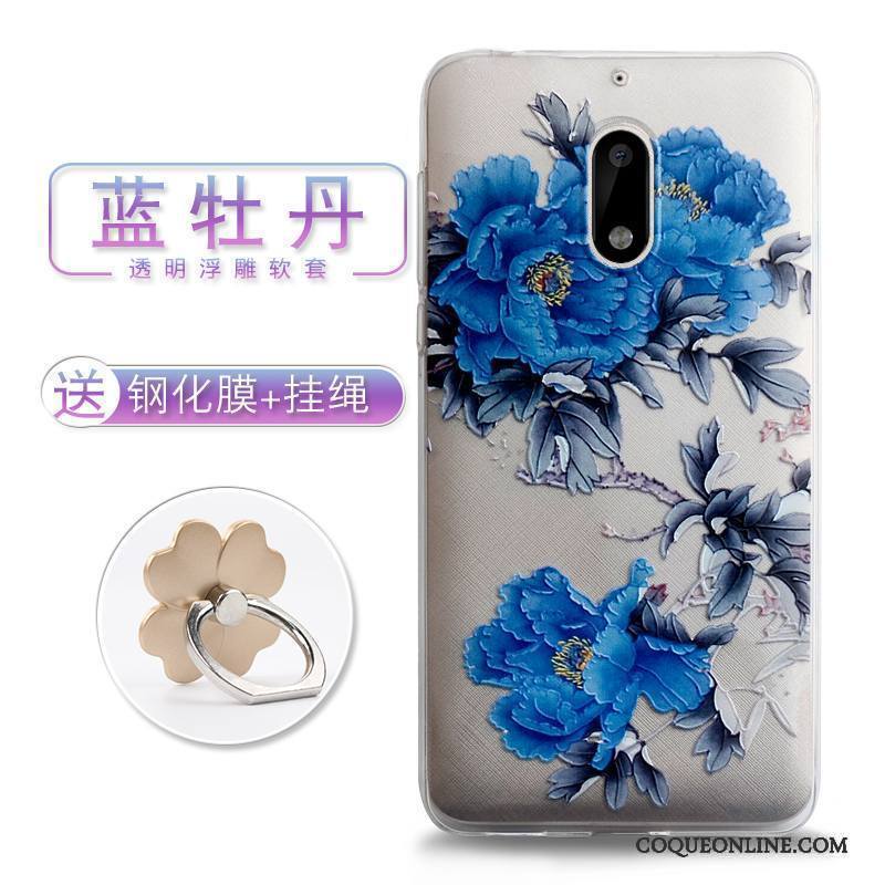 Nokia 6 Gaufrage Coque De Téléphone Étui Style Chinois Tendance Fleurs Dimensionnel