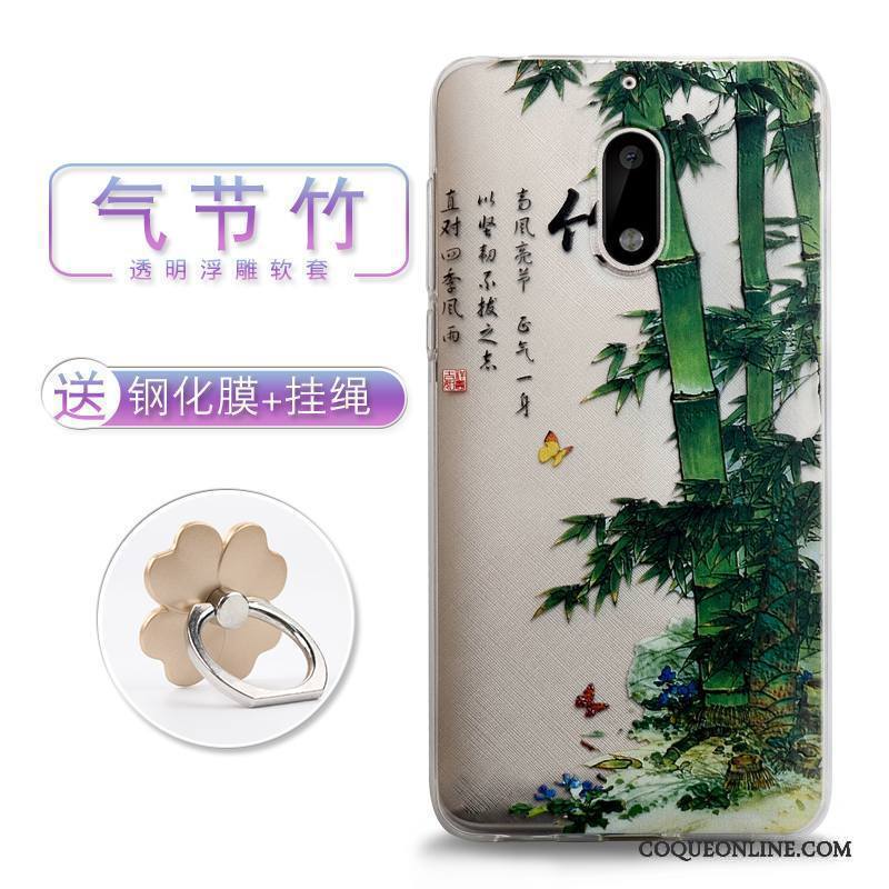 Nokia 6 Gaufrage Coque De Téléphone Étui Style Chinois Tendance Fleurs Dimensionnel