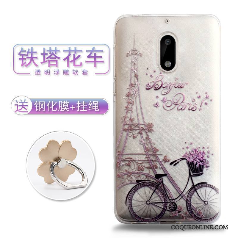 Nokia 6 Gaufrage Coque De Téléphone Étui Style Chinois Tendance Fleurs Dimensionnel