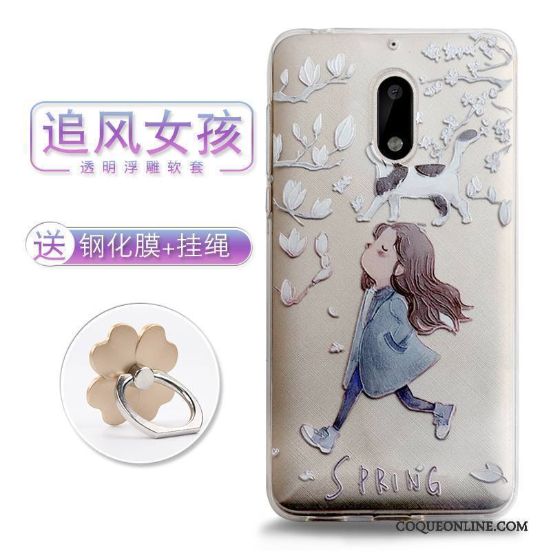 Nokia 6 Gaufrage Coque De Téléphone Étui Style Chinois Tendance Fleurs Dimensionnel