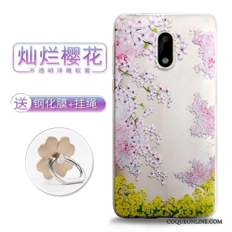 Nokia 6 Gaufrage Coque De Téléphone Étui Style Chinois Tendance Fleurs Dimensionnel