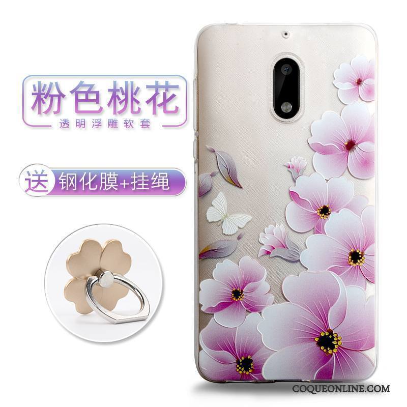 Nokia 6 Gaufrage Coque De Téléphone Étui Style Chinois Tendance Fleurs Dimensionnel