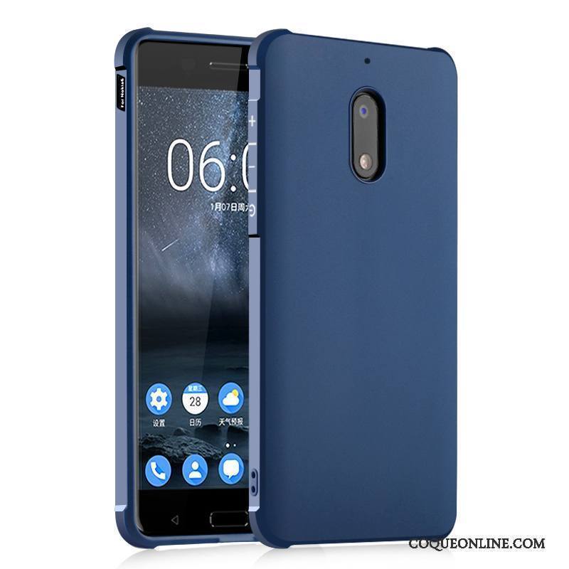 Nokia 6 Incassable Bleu Business Noir Coque De Téléphone Silicone Tout Compris