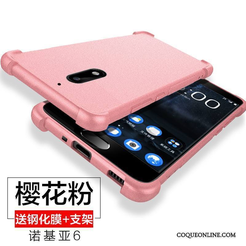 Nokia 6 Silicone Tout Compris Protection Incassable Tendance Rose Coque De Téléphone