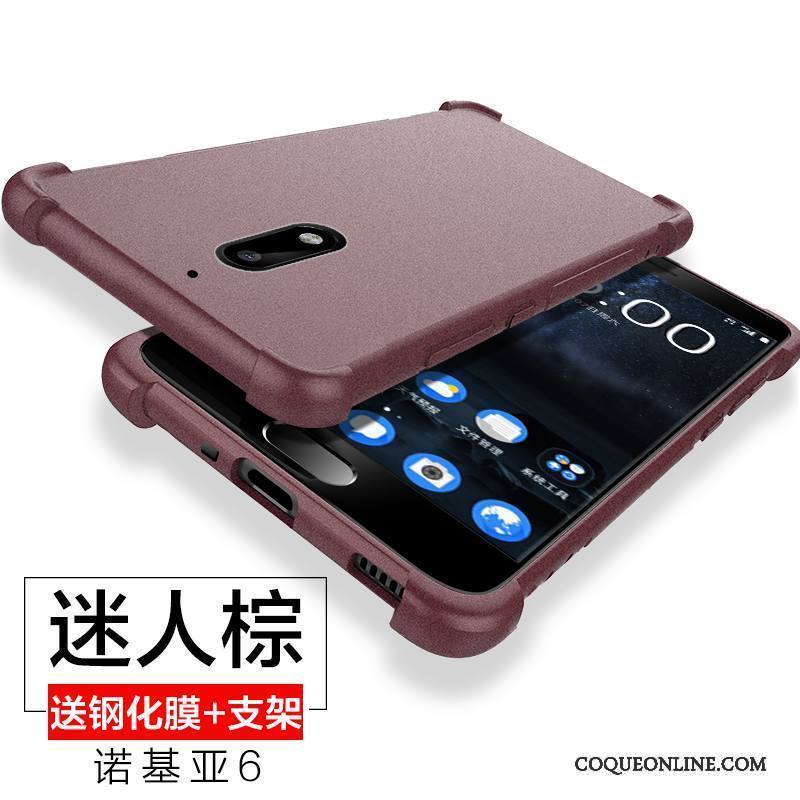 Nokia 6 Silicone Tout Compris Protection Incassable Tendance Rose Coque De Téléphone