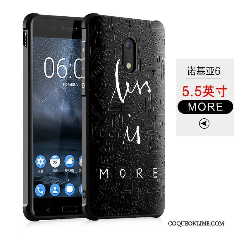 Nokia 6 Silicone Étui Peinture Coque Noir De Téléphone Tendance