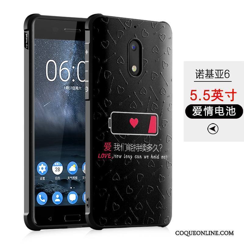 Nokia 6 Silicone Étui Peinture Coque Noir De Téléphone Tendance