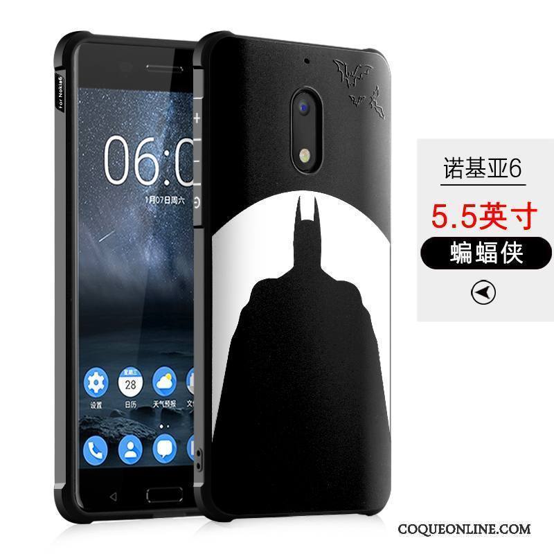 Nokia 6 Silicone Étui Peinture Coque Noir De Téléphone Tendance