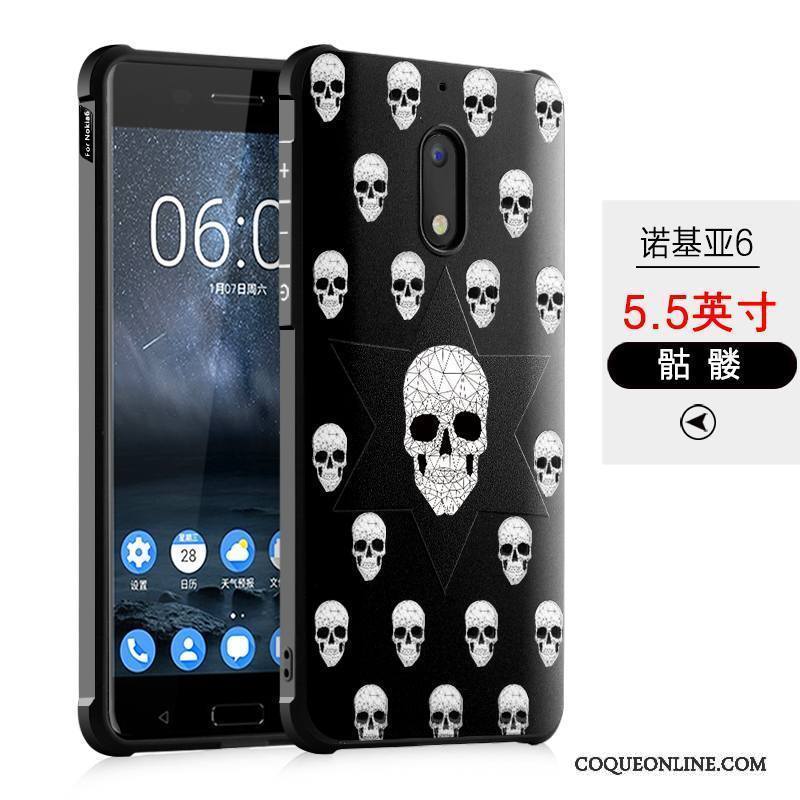 Nokia 6 Silicone Étui Peinture Coque Noir De Téléphone Tendance