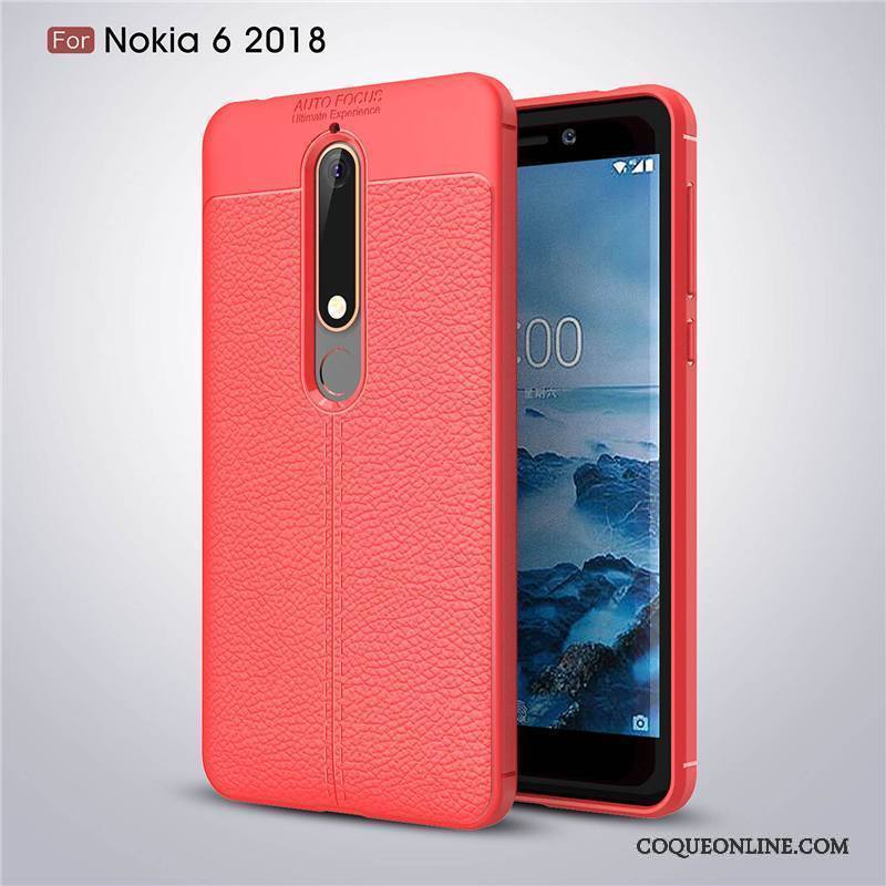 Nokia 6 Tout Compris Coque De Téléphone Fluide Doux Rouge Incassable Silicone Nouveau