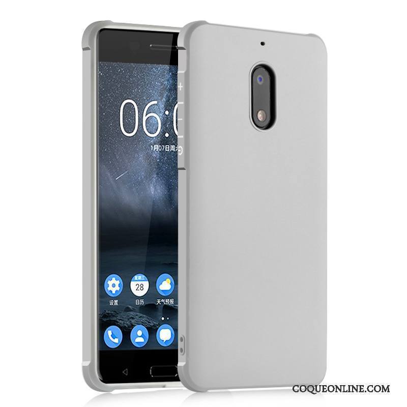 Nokia 6 Étui Délavé En Daim Coque De Téléphone Silicone Téléphone Portable Incassable