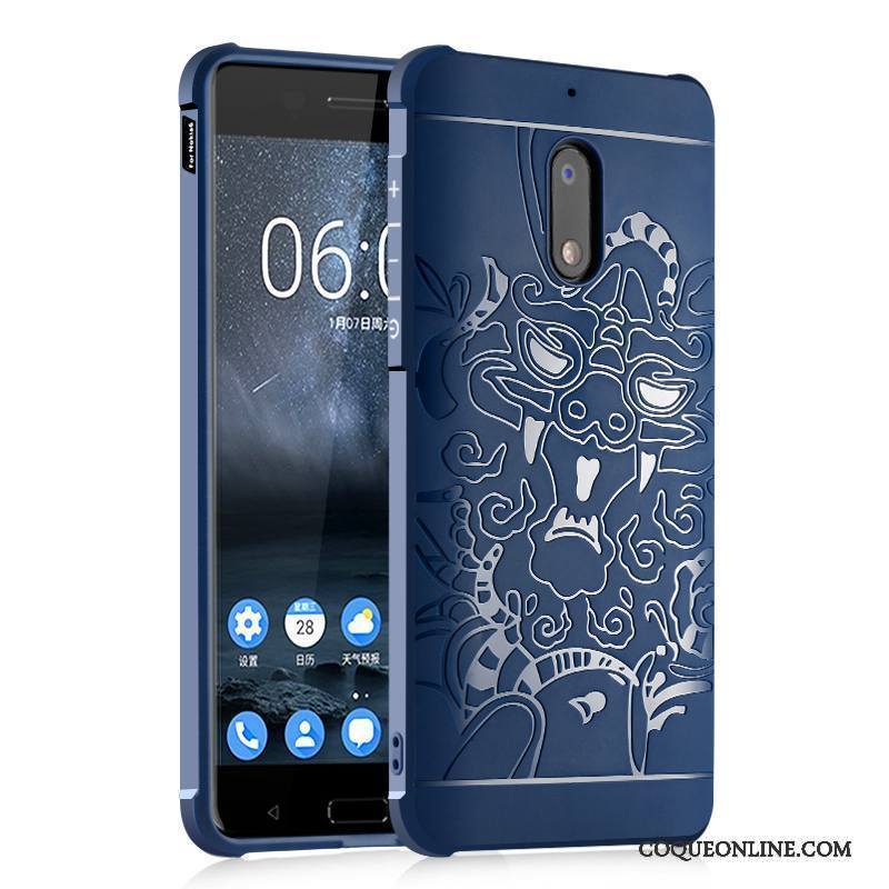 Nokia 6 Étui Délavé En Daim Coque De Téléphone Silicone Téléphone Portable Incassable