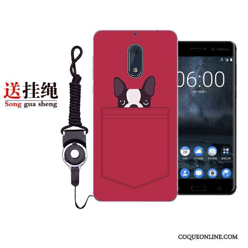 Nokia 6 Étui Tout Compris Coque De Téléphone Personnalité Rouge Protection Créatif